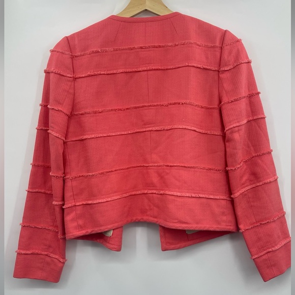 J. Crew Cropped Frayed Blazer Size 2 in Coral - Picture 6 of 10